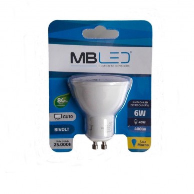 LED GU10 6W Bivolt - MB LED