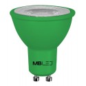 LED GU10 6W Verde - MB LED