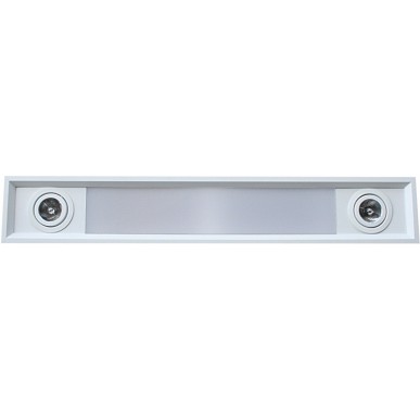 Calha de Embutir 2x T8 + 2x GU10 - Branco - Piuluce